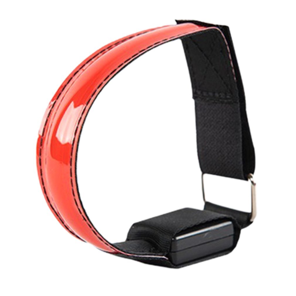 LED brassards éclairage vélo LED brassard lumineux sécurité Portable sport patinage partie brassard lampe bras ceinture: red