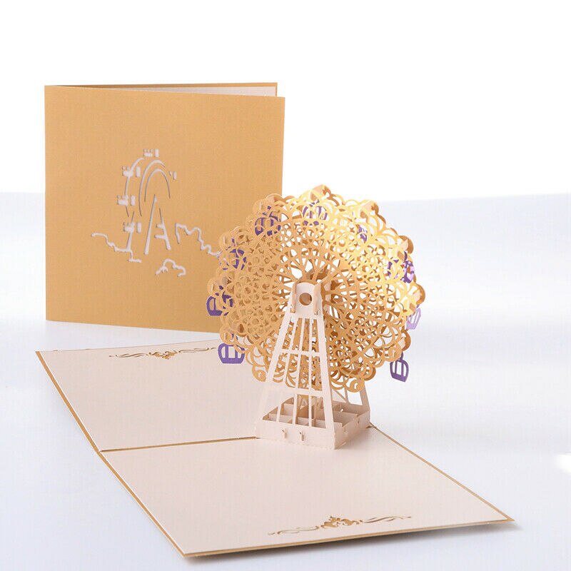 3D Pop UP Cards Birthday Card for Girl Kids Wife Husband Birthday Cake Greeting Card Postcards Card with Envelope Stickers: 6