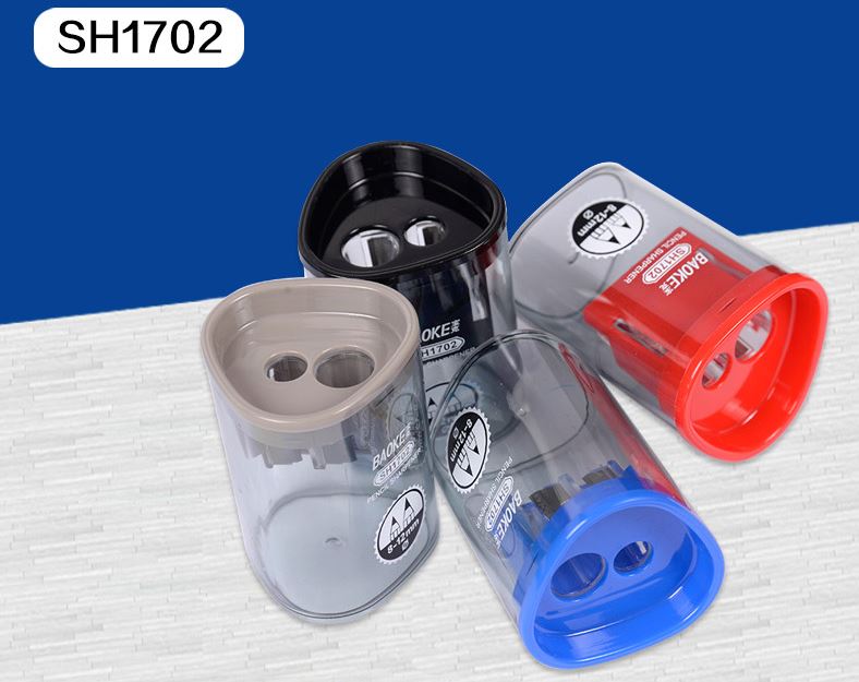 Pencil Sharpener Handle Transparent Double Hole 4 Colors Apply to 8-12mm Diameter