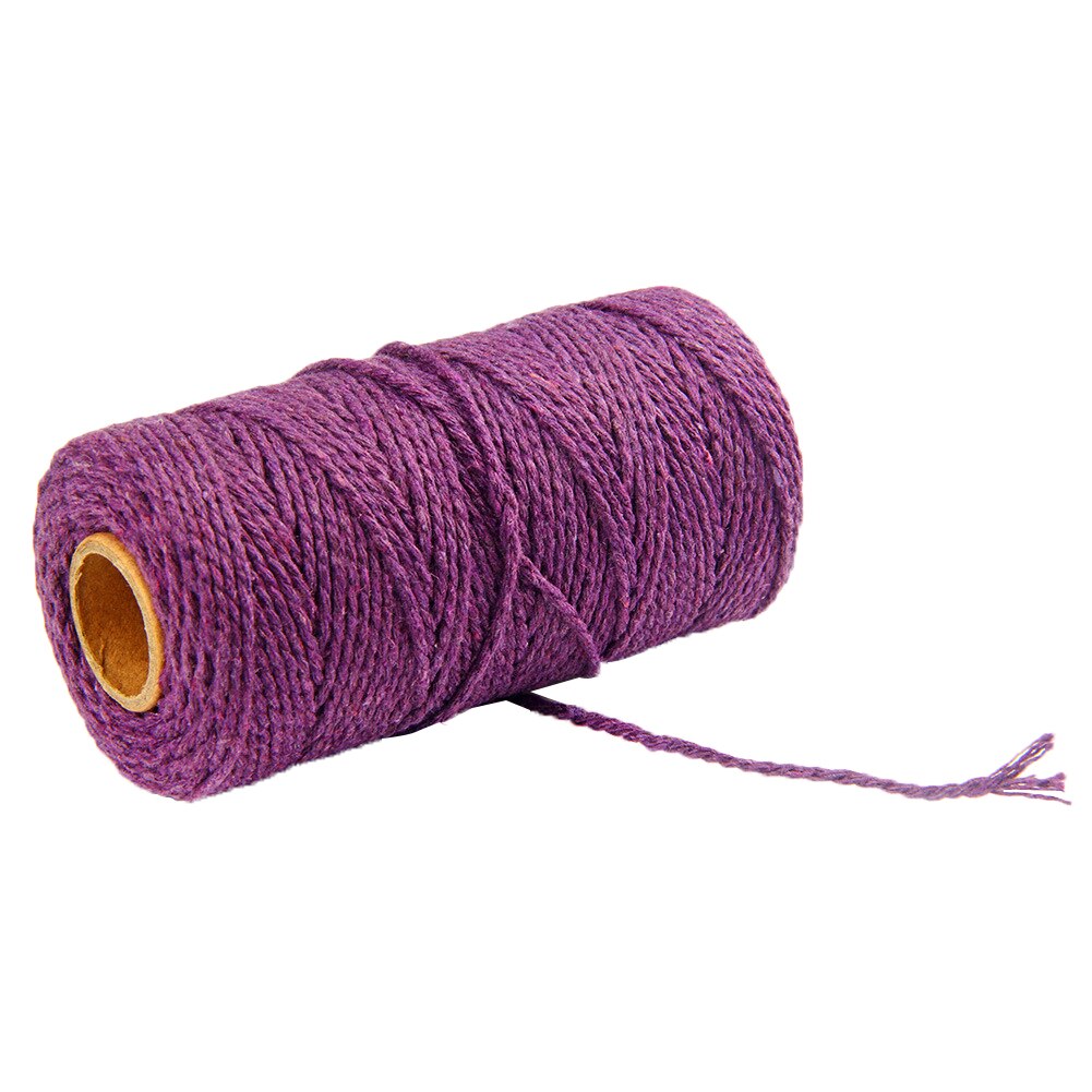 Coloré torsadé coton corde couture ornement cordon ménage mère pour bricolage artisanat tenture murale décor à la maison coton corde: Purple