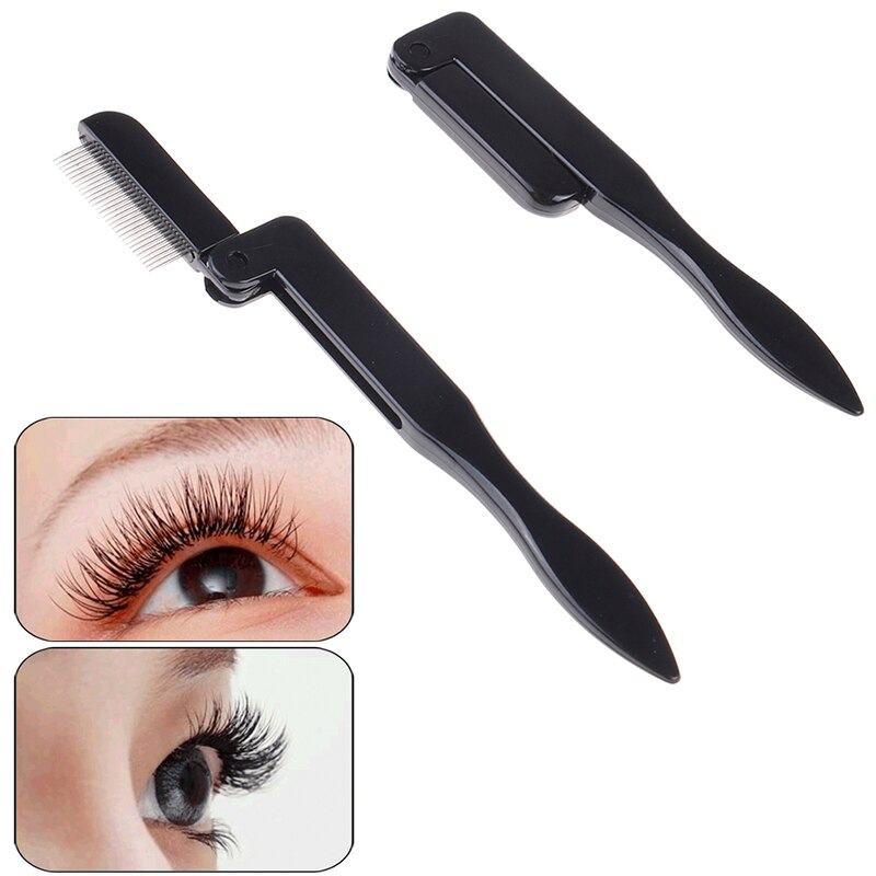 1 stk skønhed makeup vippe separator metal øjenvippe børste kam skønhed makeup kosmetisk værktøj mascara curl foldbar øjenvippe curler