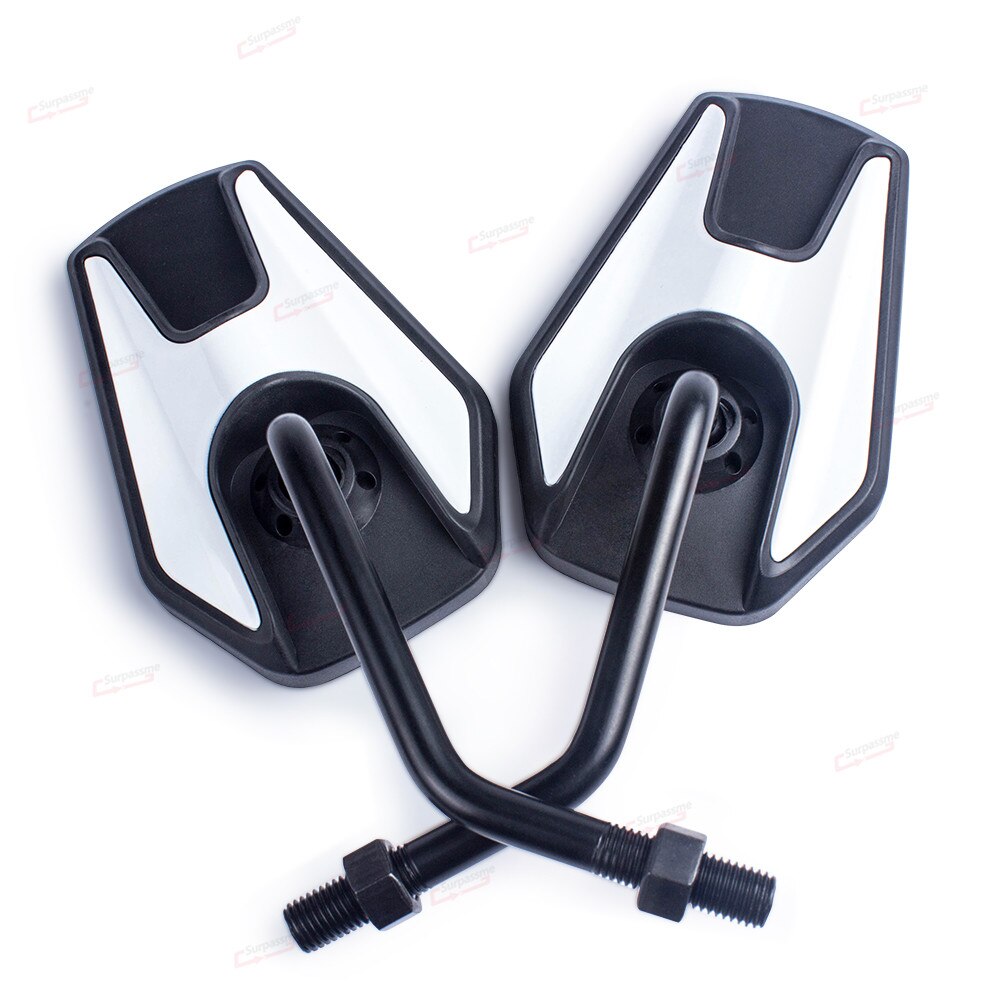 10Mm Universele Motorfiets Spiegels Motorbike Achteruitkijkspiegel Side Spiegels Voor Moto Bromfiets Elektrische Fiets Scooter Motor Accessoires: WHITE