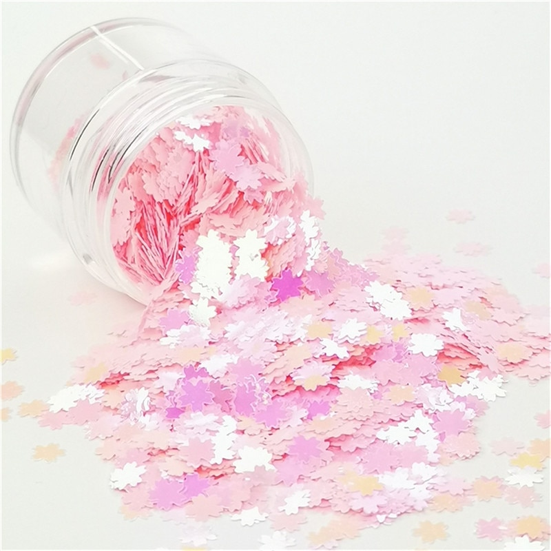 Pailletten Ultradunne Bloem Pailletten 5mm Roze Kersenbloesems Sequin HUISDIER Pailetten Nagels Manicure Glitter Confetti 8g