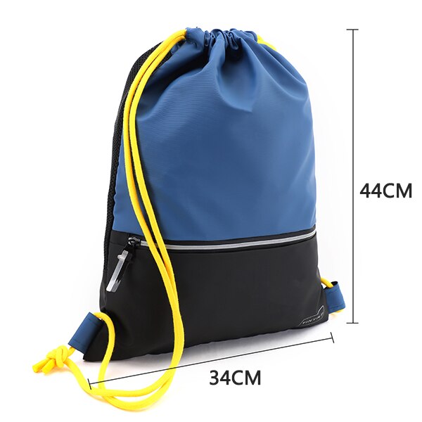 TINYAT Drawstring Pocket Bag Sports Waterproof Backpack black sport backpack for men women Lightweight 0.15kg: blue black bag