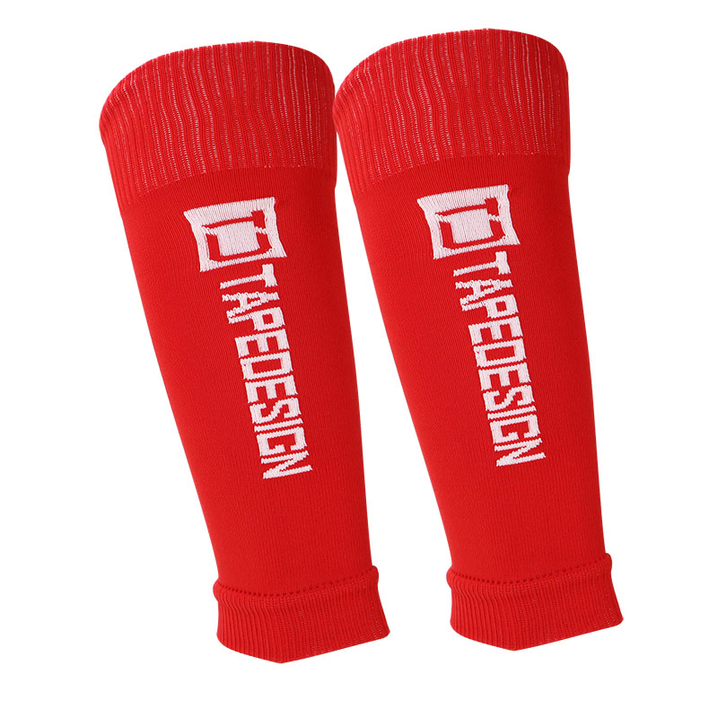 1 Paar Fußball-Fußball-Schienbeinschoner für Teenager, Socken, Polster, professionelle Schilde, Legging, Schienbeinschoner, Ärmel, Schutzausrüstung: Rot