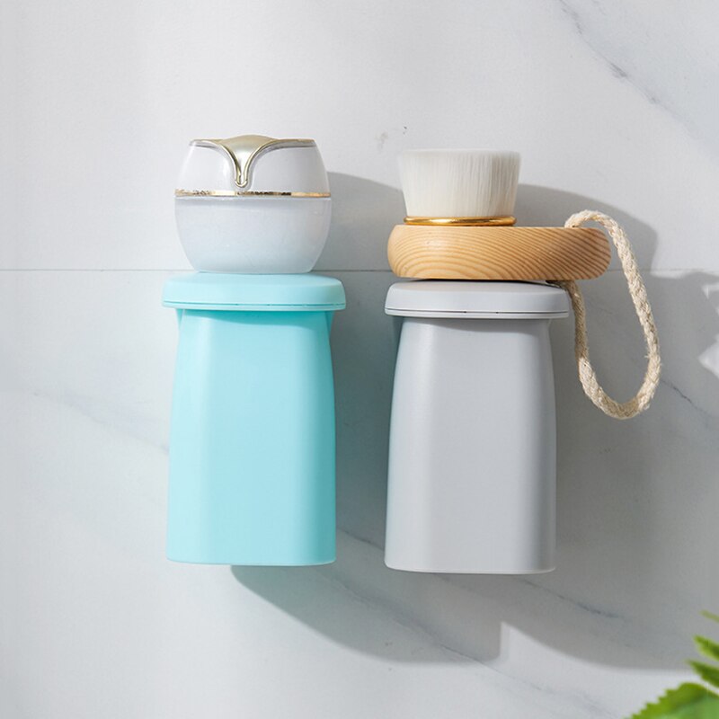 Ventosa magnética para baño, vaso de plástico montado en la pared, soporte para repisa de drenaje, cepillos de dientes, TI99 para el hogar