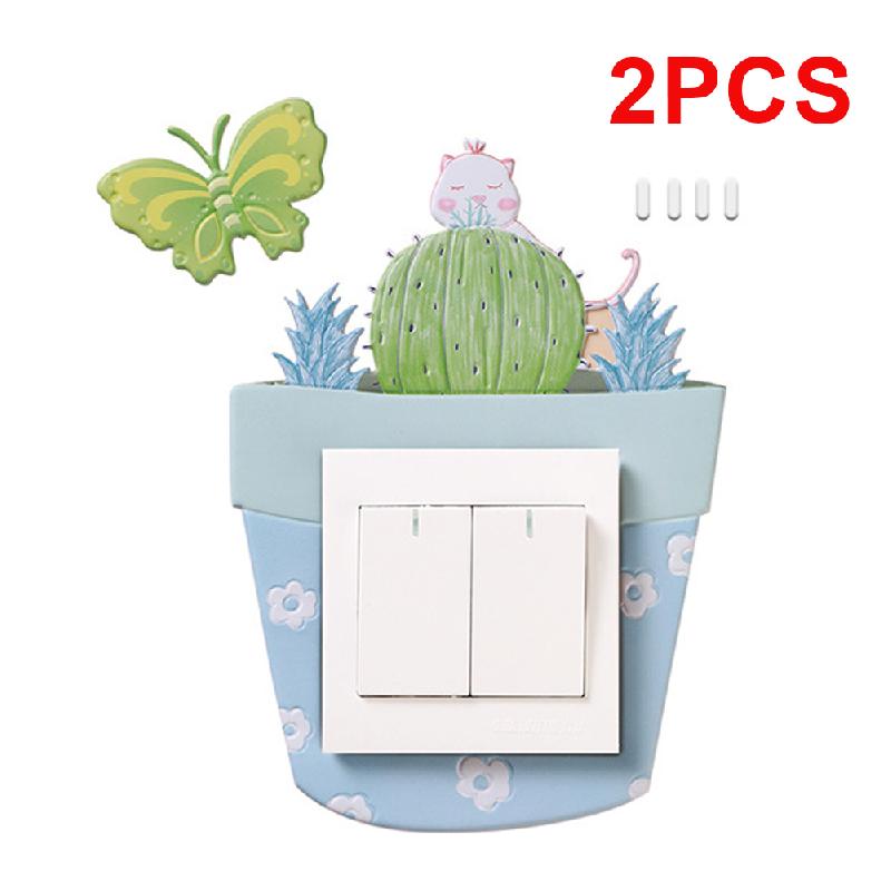 Switch Cover Wall Sticker Cute Cartoon 3D Socket Protective Household Socket Light Switch Sticker For