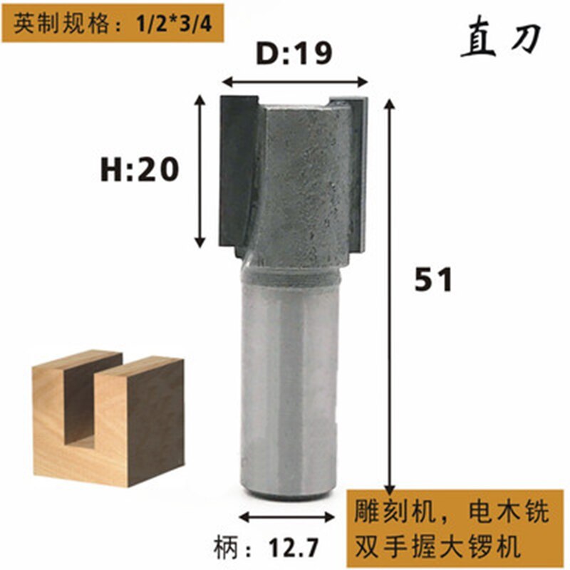 1/2" Dovetail Router Bit-1/4" Straight Shank Dovetail Joint Router Bits Woodworking cutter Tenon Cutter for Woodworking Tools: D19X H20