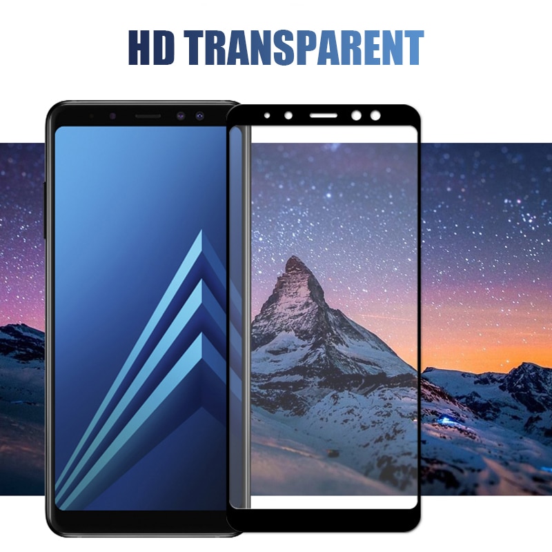 Volle Abdeckung Schutz Glas Auf die Für Samsung Galaxy A6 A8 J4 J6 Plus A7 A9 J2 J7 J8 gehärtetem Glas Screen Protector Film