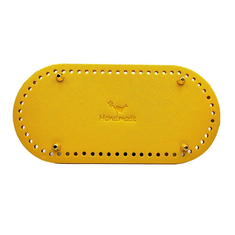 1PC 25x12cm Bag Bottom Base Oval DIY Tote Bag Handmade Crochet Shaper Leather Purse Insert Accessories: yellow
