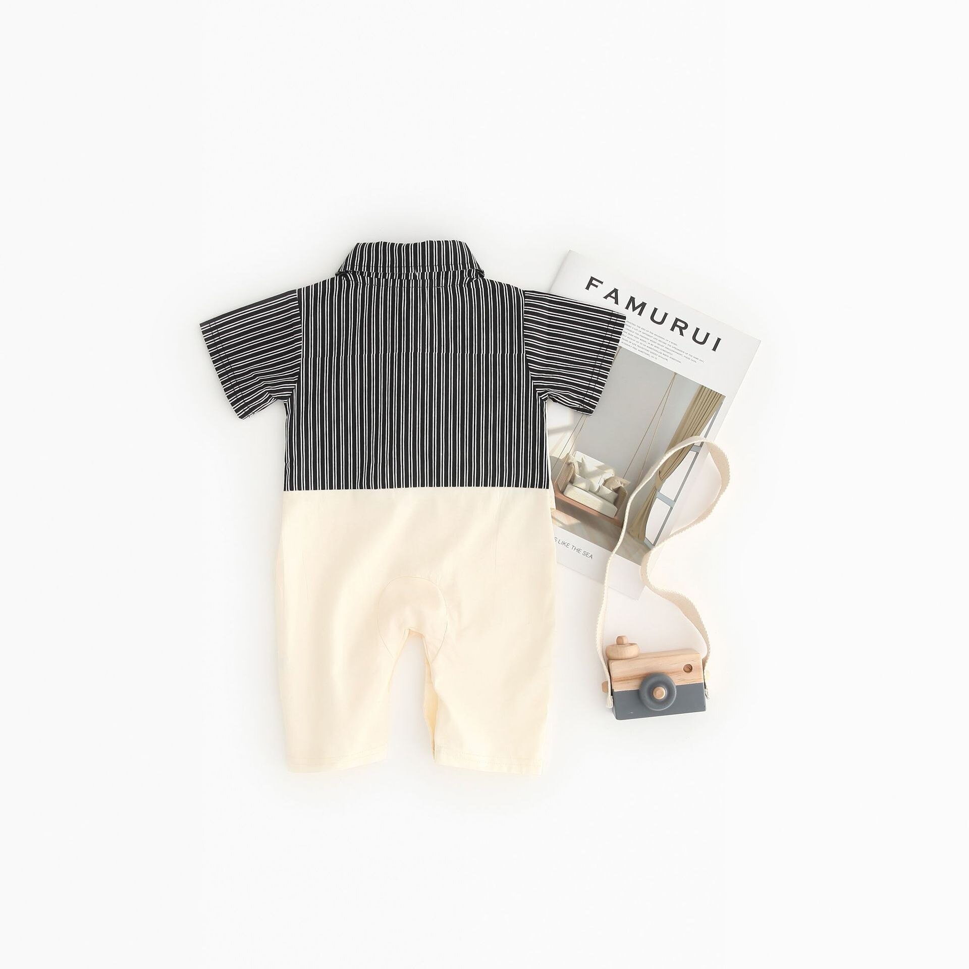 Kids Jongens Gentleman Outfit Past 0-18M Baby Een Stuk Korte Mouw Baby Tie Gestreepte Formele Slijtage bruiloft Baby Boy Romper Oneise