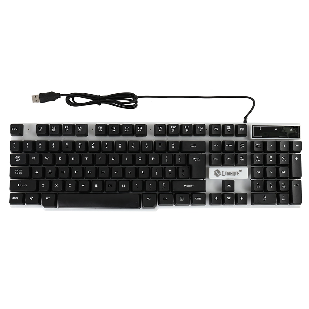 Tastiera E Mouse Set Tastiera Meccanica USB Tastiera Wired Retroilluminato A LED Gaming Tastiera Meccanica Per Gamer Desktop in Bianco e Nero