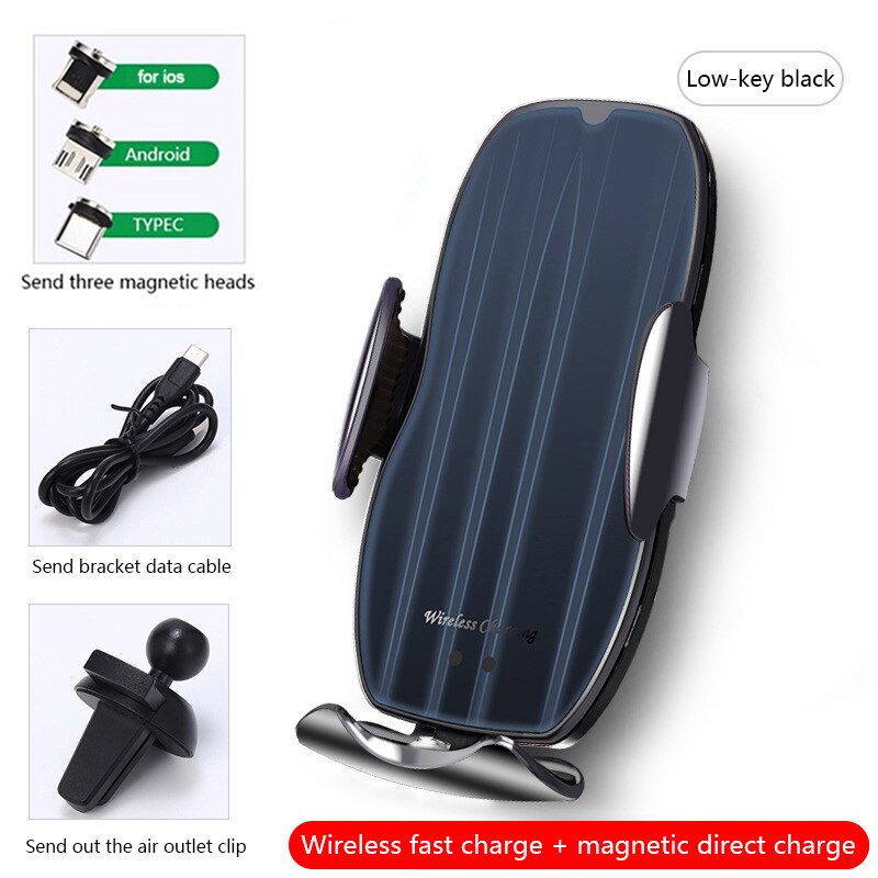 15W Fast Wireless Car Charger Phone Holder For iPhone 11 XS XR X 8 7 Samsung S20 S10 Automatic Sensor Magnetic For Xiaomi Huawei