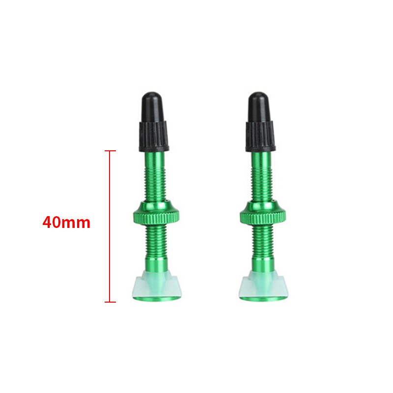 KR Bicycle Valve 1PCS Mountain Bike Accessories Vacuum Valve 40mm 60mm Aluminum Alloy French Extend Multicolor Tightness Valve: Green 40mm