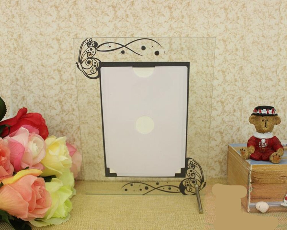 Vlinder glazen fotolijst plexiglas standaard tafel display foto bruiloft foto houder decoratie tv wandlijst beste