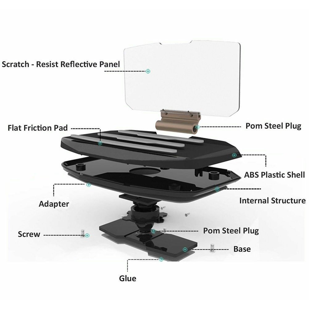 Universal Projektor Glas GPS HUD Halter Halterung Auto Stehen Geschwindigkeit Warnung Verstellbare Unterstützung Telefon Navigation Head Up Display