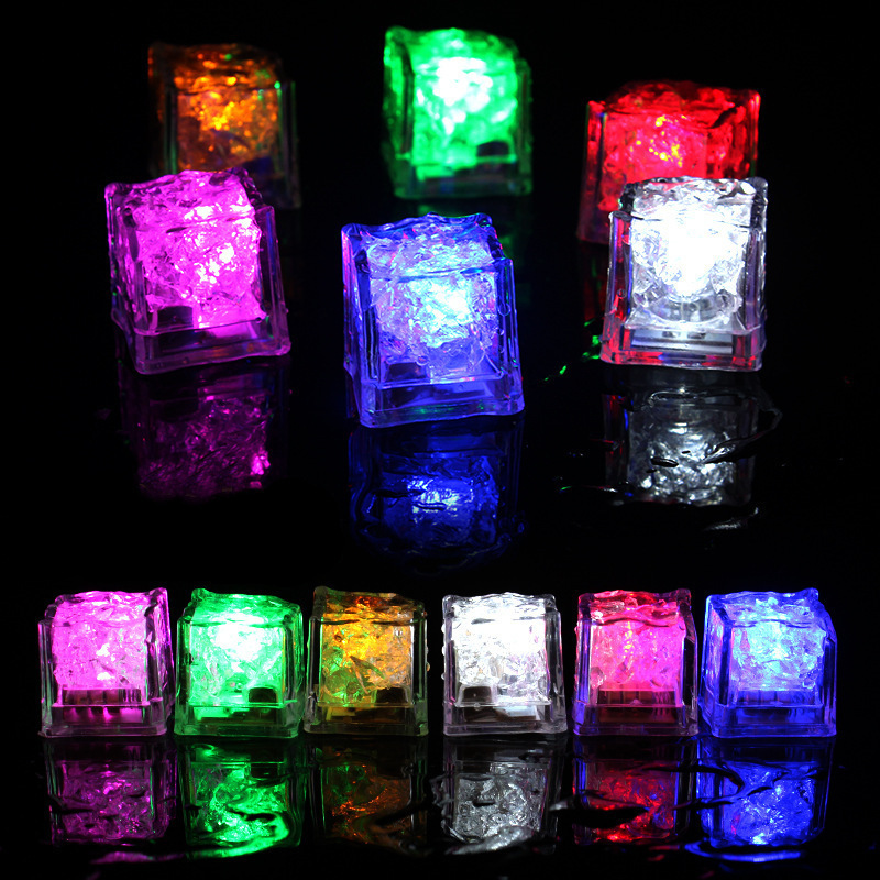 Bunte Leucht Eis Block Wein Glas Dekoration LED Leuchtstoffröhre Licht Block Flackern Induktion Eis Licht Bar Hochzeit Party
