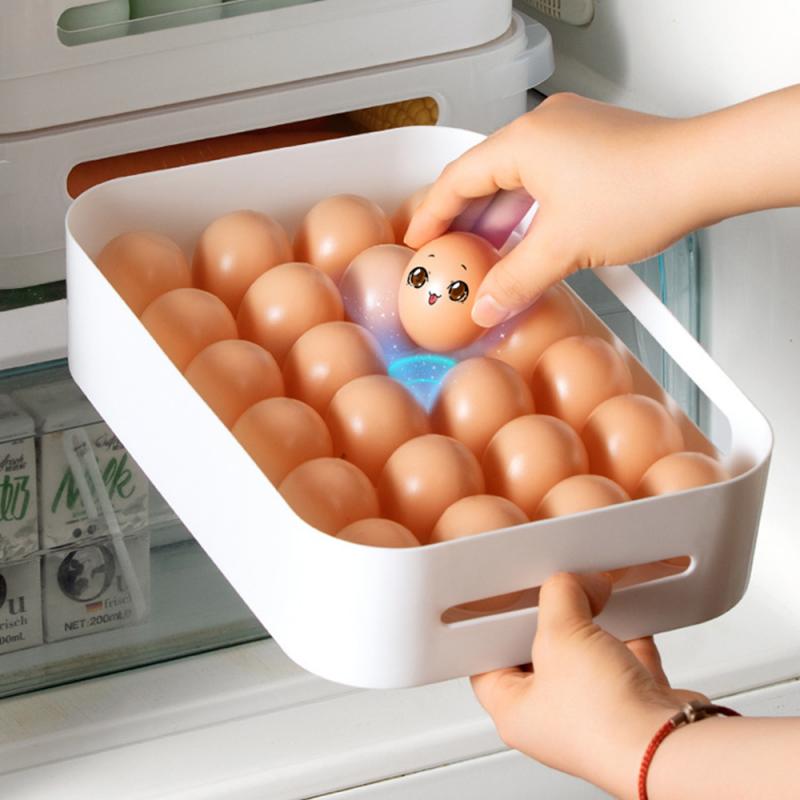 24 Grids Kitchen Fridge Organizer Food Preservation Food Storage Box Kitchen Refrigerator Egg Fruits Fresh Keeping Containers