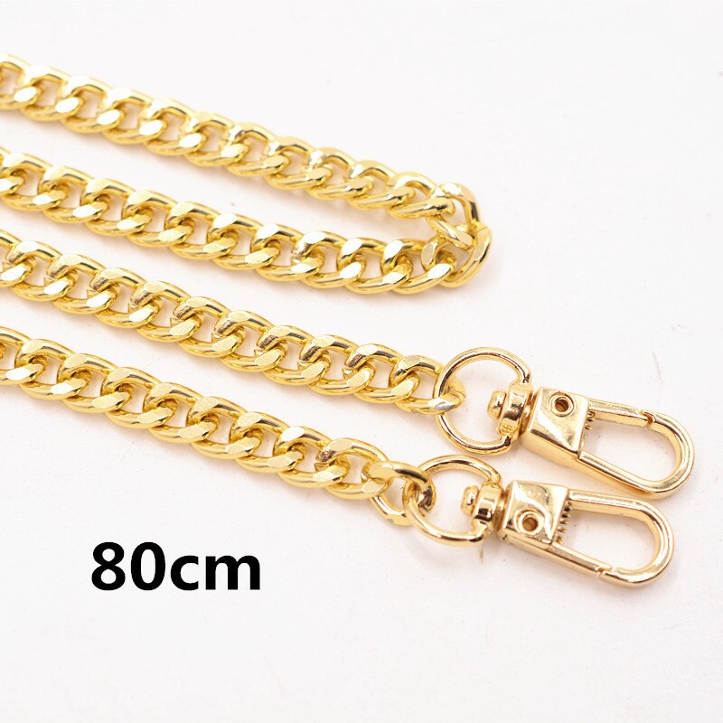 Correa de cadena de Metal para bolso de 40-160cm, accesorios de cadena de alunimium para bolso, piezas para mochilas, accesorios de repuesto DIY: 80cm gold