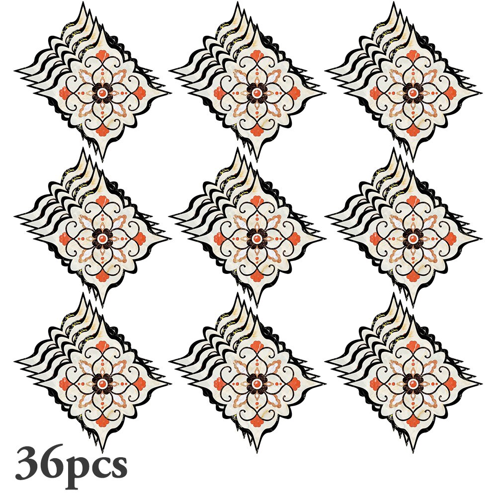 36Pcs Marble Waterjet Parquet Floor Tiles Diagonal Wall Sticker Removable Art Diagonal Floor Stickers Home Decorative: 04