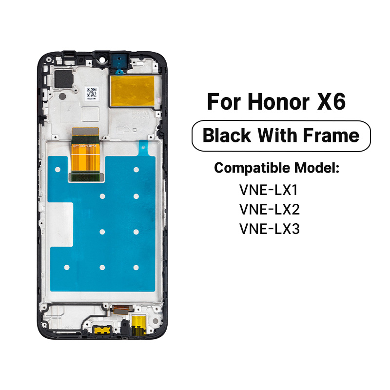 VNE-LX1 VNE-LX2 VNE-LX3 Tested Premium Display For Honor X6 LCD For Honor X6 Display Touch Screen Digital Component: black