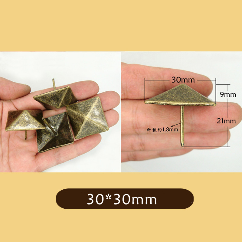 10x clavos para tapicería, tachuelas, pasadores para muebles con cabezal de clavo cuadrado: Plata