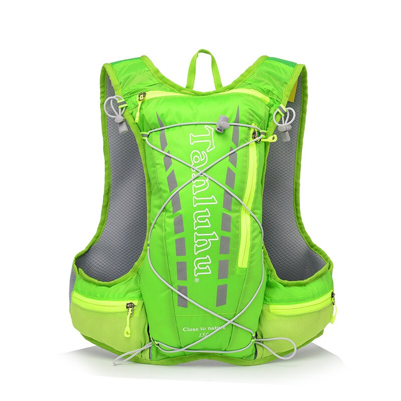 Cross Border Off-road Run Backpack Men And Women Ultra-Light Marathon Water Bag Vest Outdoor Sports Running 10L: Green