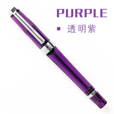 3013 Vacuum Fountain Pen Paili 013 Transparent EF/F Nib 0.38/0.5mm Ink Pen Business: purple / F 0.5MM