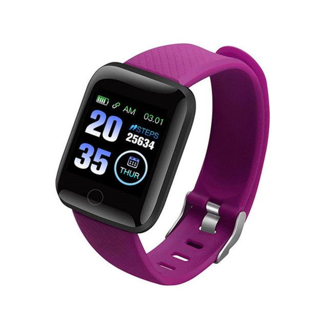 Health Bracelet 5 in 1 Fitness Tracker Activity Smart Band Pedometer Sports Health Wristband Cardio Tonometer Blood Pressure: Purple 