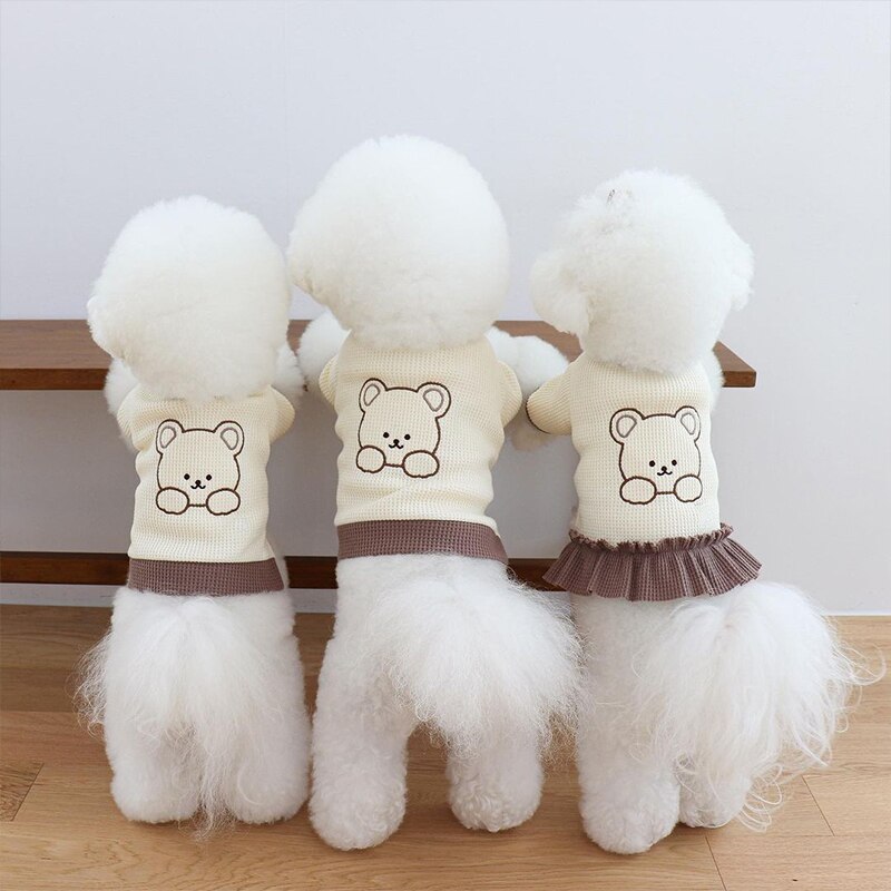 Ropa de estilo coreano para mascotas, camisa para perros pequeños, vestido para gato y perro, falda para Chihuahua, Yorkie, ropa para perros Pug