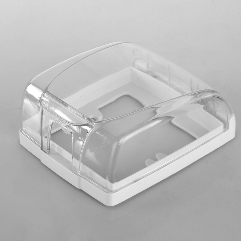 Ny plast switch vandtæt dæksel boks væg lys sokkel dørklokke flip cap dækning til hjemmet: Gennemsigtig