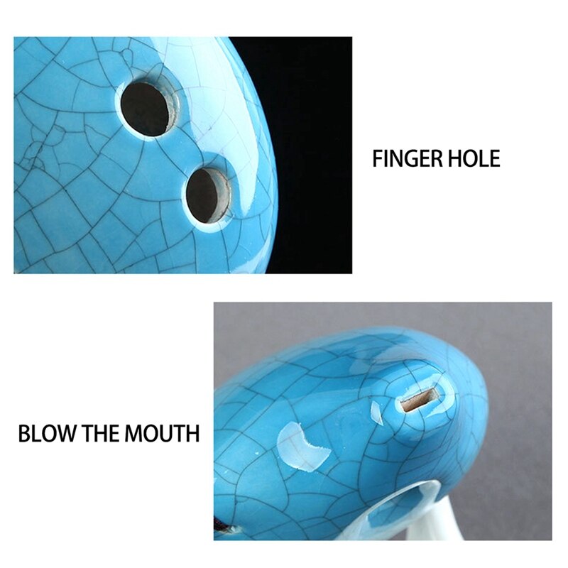 Harmonie 6 Gaten Sopraan C Keramische Ocarina - Dexterous, Te Leren, goed Voor Beginner & Grote Crack