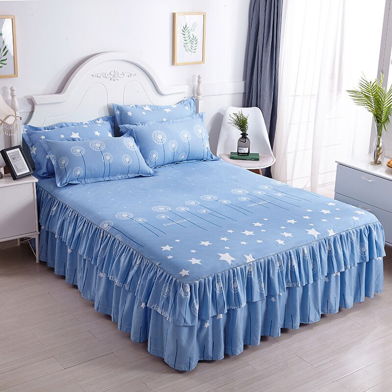 Belia Kreuz-grenze Bett Abdeckung Aloe Baumwolle Einseitig Bett Felsen Bett Abdeckung Koreanische Prinzessin Bett Abdeckung Drei-stück Bett Gesetzt