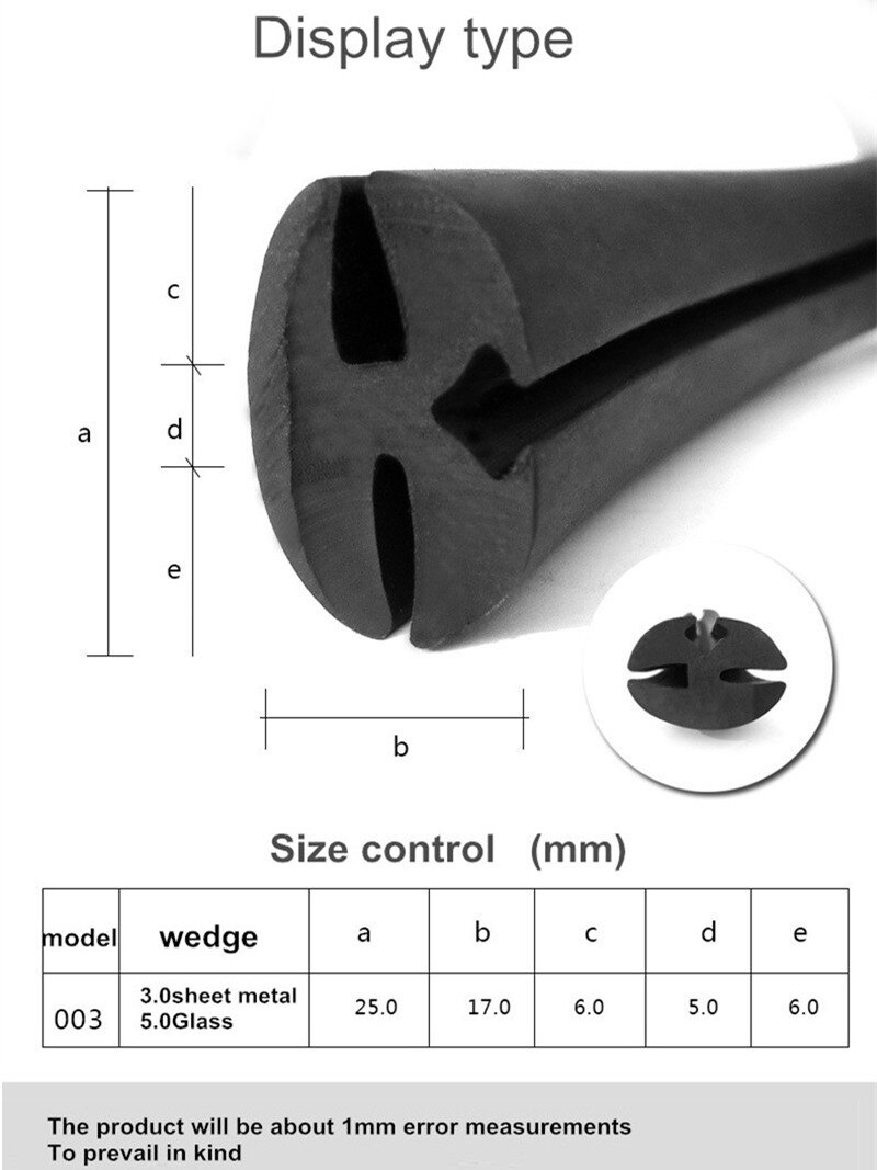 4M*car DOOR seal strip rubber/car windows seal str... Grandado