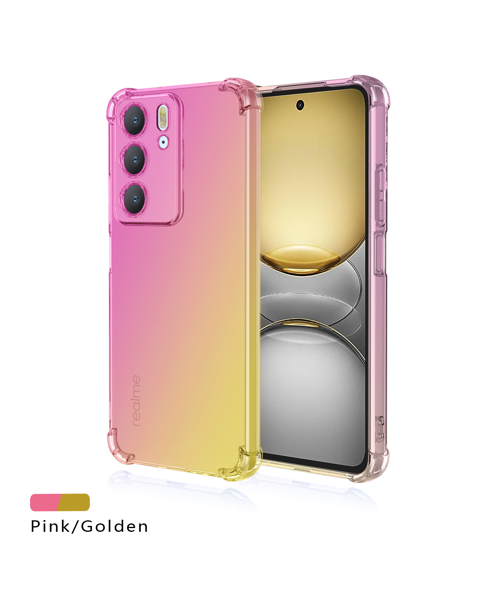 Coque Airbag en TPU dégradé antichoc pour Realme C75 4G, housse de protection, Coque Capa Fundas: Bleu