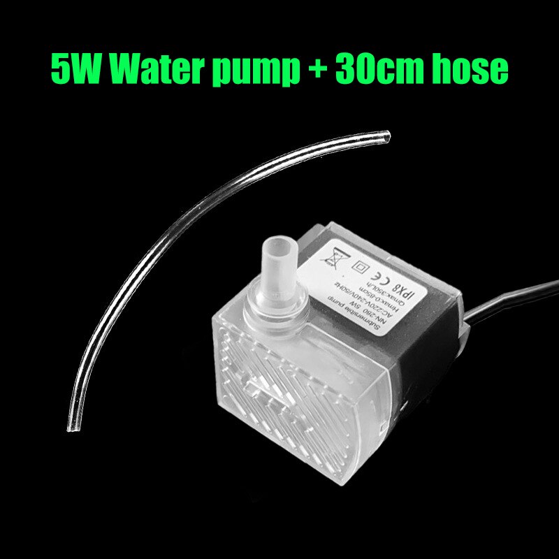 3-In-1 Acryl Aquarium Externe Filter Doos Opknoping Soort Waterzuiveraar Filter Materiaal Voor Ronde Aquarium huisdieren Benodigdheden: 5W water pump
