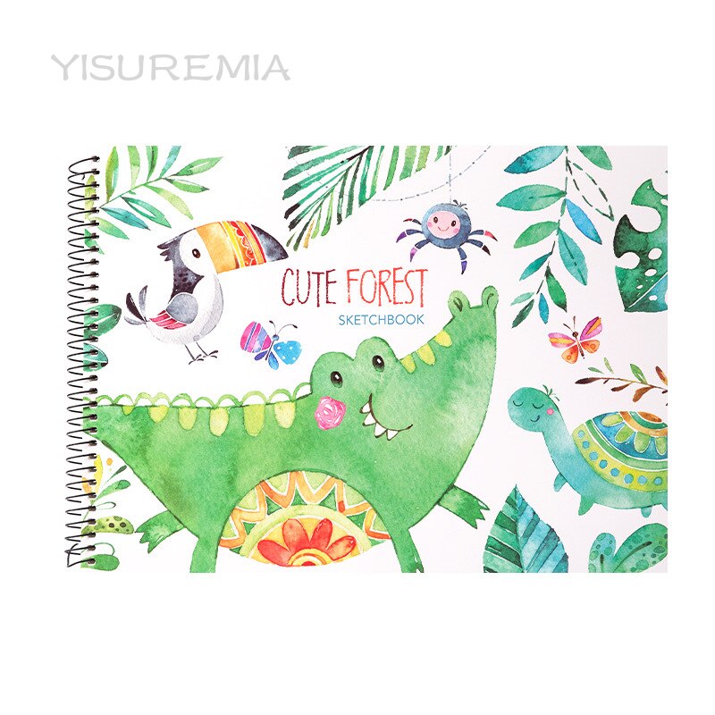 Yisuremia Kawaii 50 Sheets A4 Coil SketchBook Art Drawing Painting Template Graffiti Sketch Books School Office Art Supplies
