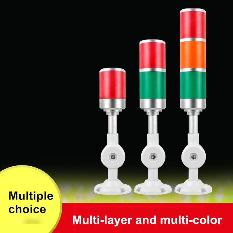 LED Stack Lamp 24V Industrial LED Signal Tower Alarm Caution Light With Buzzer Safety Foldable Warning Light for Machine Tool