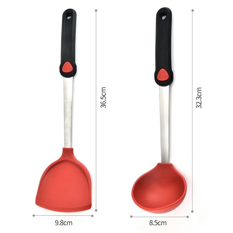 Beste Silikon Kochen Utensil Edelstahl Küche Kochen Utensil Silikon Nicht-Stock Große Kochen Utensil Küche Gerät