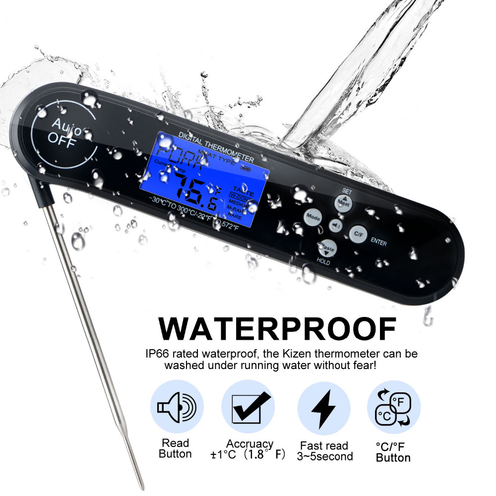 Digital Food Cooking Thermocouple BBQ Thermometer Ultra Fast Instant Read Meat Thermometer with Touchable Button Kitchen BBQ