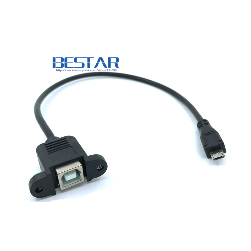Micro-usb 5pin micro usb 2.0 man usb 2.0 b Type Vrouwelijke Connector Kabel 30 cm 50 cm Met Panel Mount Gat kabels