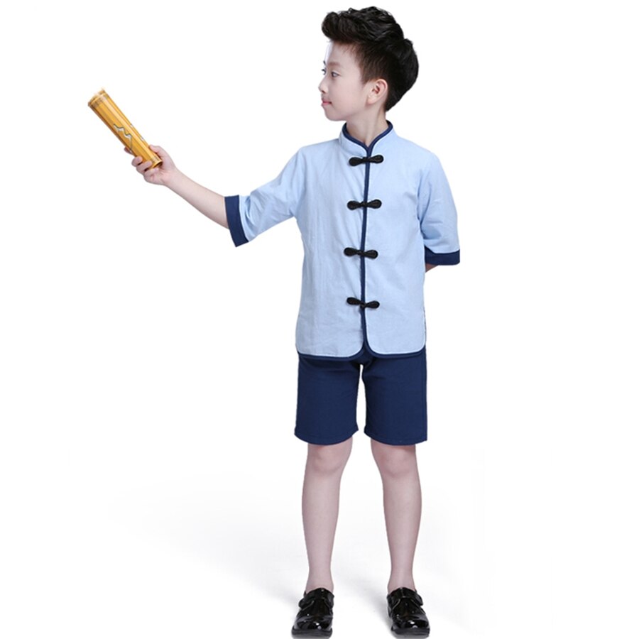 freundlicher Chinesische Kleidung HanFu Jungen Kung Fu Wushu Mädchen Chinesischen Cheongsam Neue Jahr Kleid Kindergarten Schule Uniformen freundlicher einstellen