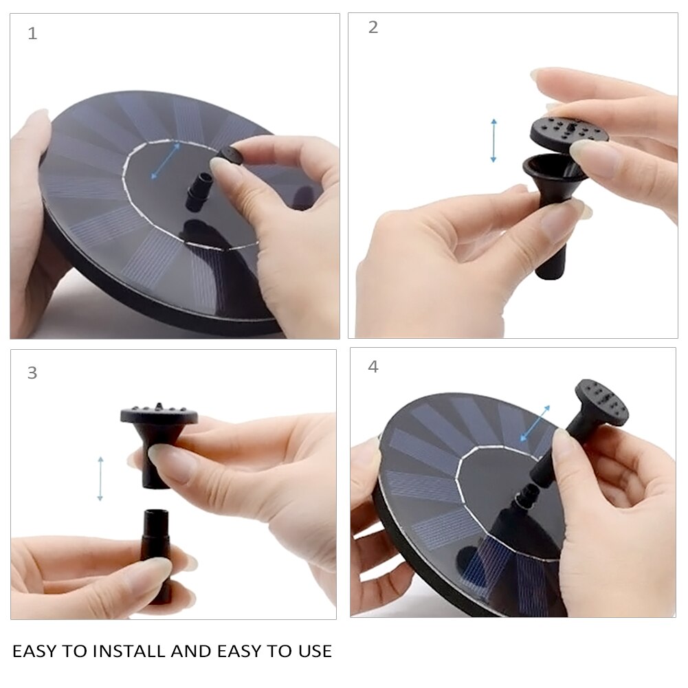 Mini Solar Power Water Fountain Garden Pool Pond 18-45cm Outdoor Solar Panel Bird Bath Floating Water Fountain Pump Garden Decor