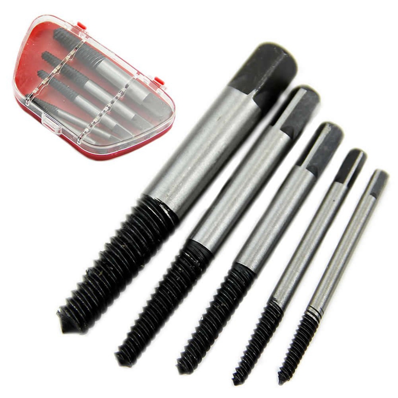 5Pc Screw Extractor Out Remover Set 3Mm- 18Mm With 5Pcs Set Security Bit Set Tamper Proof Screwdriver Drill Bit