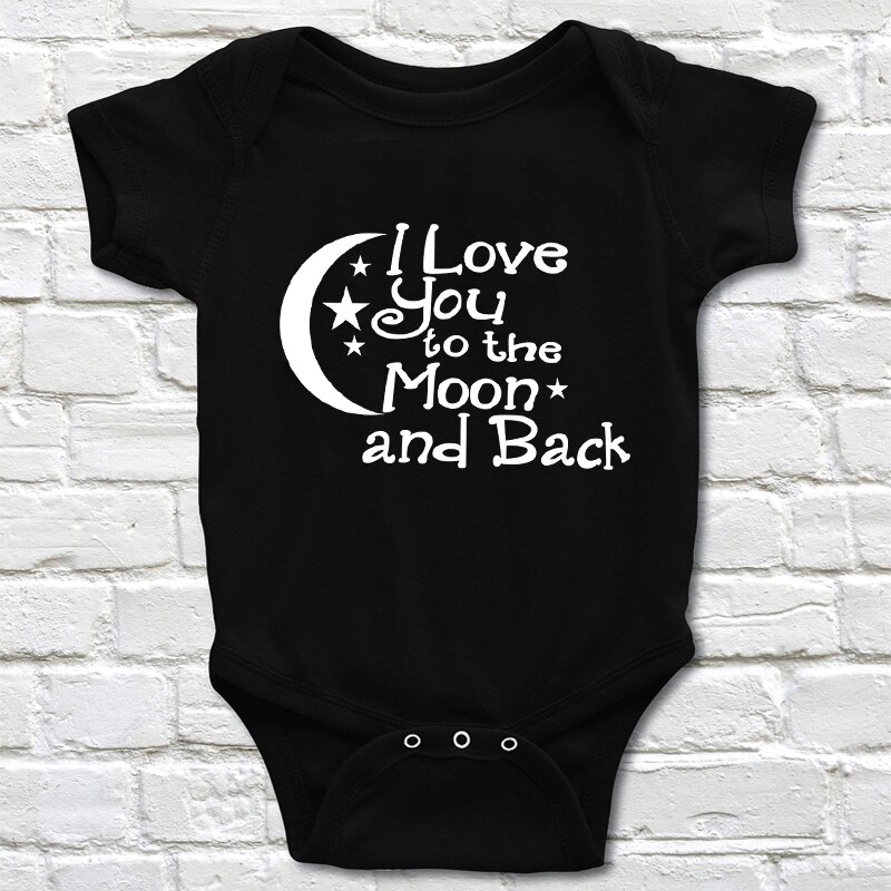 Baby jongens meisjes bodysuit ik hou van je tot de maan en terug schattige baby romper katoenen korte mouwen kleding outfit baby onesie