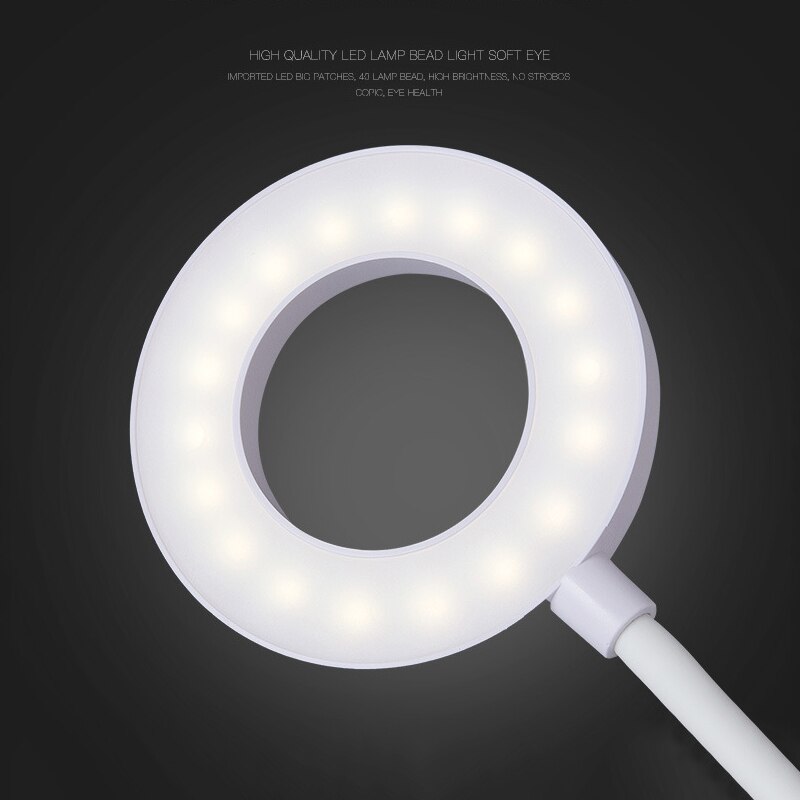 Touche Dimmable LED lampe de bureau Flexible USB Rechargeable Table de réglage lampe de lecture avec support pour téléphone porte-stylo pour les enfants