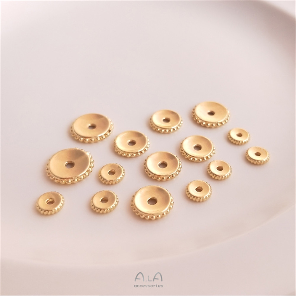 14K Gold Plated Concave circular lace divider hand scattered beads DIY bracelet necklace jewelry divider accessories