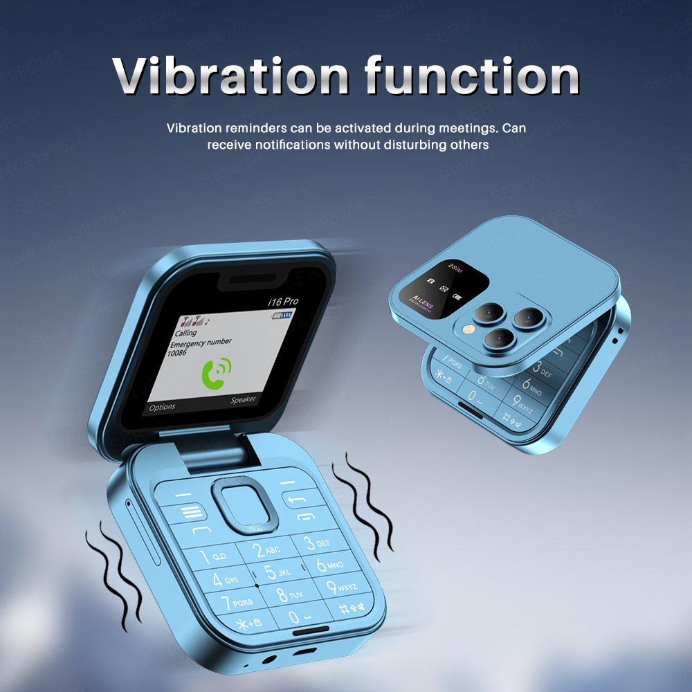 SERVO 2024 Neues Mini-kippen-praktisch FM-Radio Magie Stimme schwarze Liste Geschwindigkeit wählen Vibration 2 SIM-Karte Kleines Anzeige faltbares Telefon