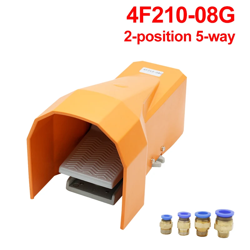 Pneumatic Foot Pedal Control switch with 4F210-08 08L Air Control Valve FV420 Foot Switch and FV320 Air Cylinder Valve 4F210-08G: Brown / 1-1/2"