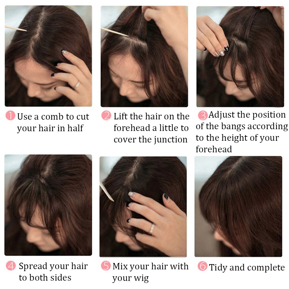 Fluffy Air Bangs Pretty Girls Hair Extension Synthetic Straight Hairpiece Clip In Front Hair Bangs Heat Resistant